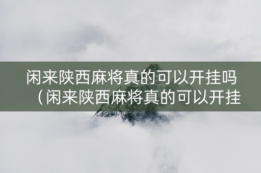 闲来陕西麻将真的可以开挂吗（闲来陕西麻将真的可以开挂吗安卓）