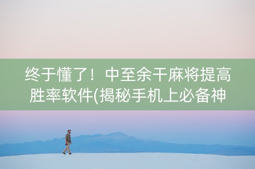终于懂了！中至余干麻将提高胜率软件(揭秘手机上必备神器)