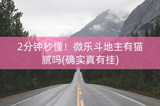 2分钟秒懂！微乐斗地主有猫腻吗(确实真有挂)