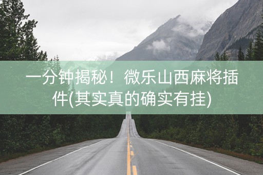 一分钟揭秘！微乐山西麻将插件(其实真的确实有挂)