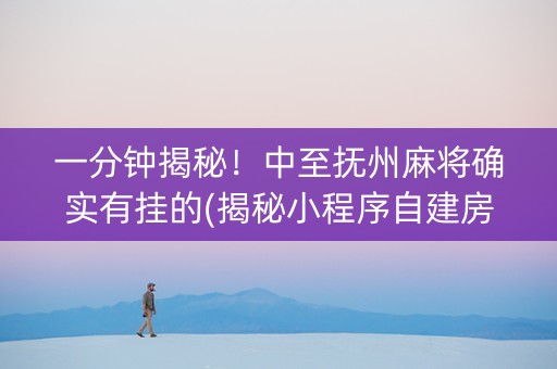 一分钟揭秘！中至抚州麻将确实有挂的(揭秘小程序自建房怎么赢)