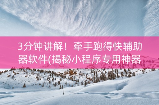 3分钟讲解！牵手跑得快辅助器软件(揭秘小程序专用神器下载)