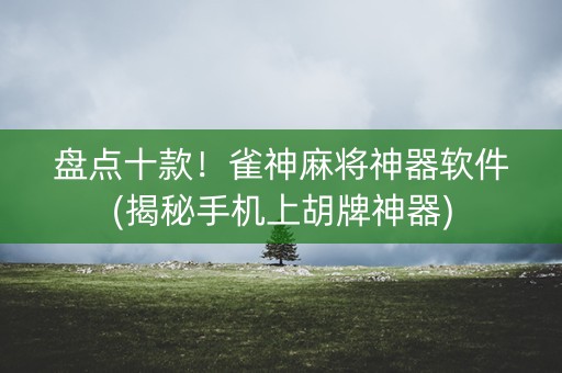 盘点十款！雀神麻将神器软件(揭秘手机上胡牌神器)