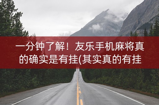 一分钟了解！友乐手机麻将真的确实是有挂(其实真的有挂)
