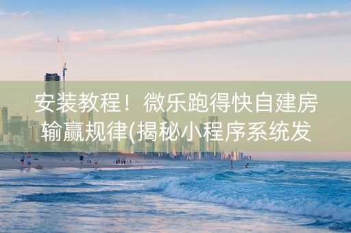 安装教程！微乐跑得快自建房输赢规律(揭秘小程序系统发好牌)