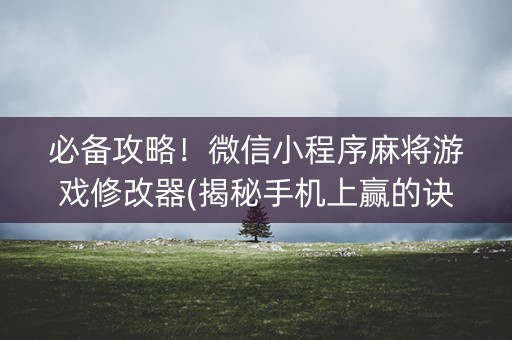 必备攻略！微信小程序麻将游戏修改器(揭秘手机上赢的诀窍)