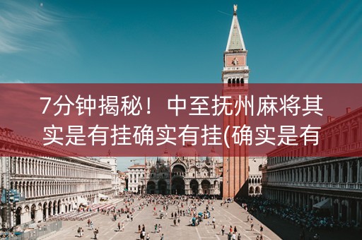 7分钟揭秘！中至抚州麻将其实是有挂确实有挂(确实是有挂的)