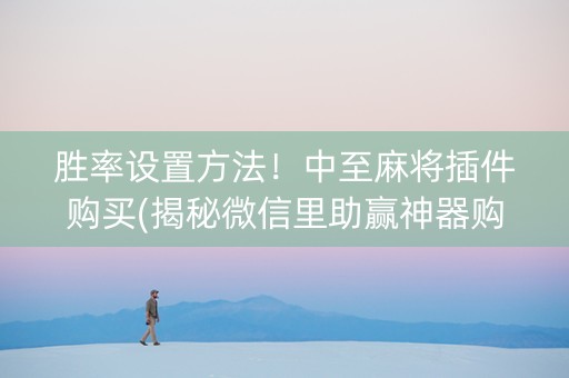 胜率设置方法！中至麻将插件购买(揭秘微信里助赢神器购买)