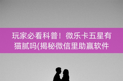 玩家必看科普！微乐卡五星有猫腻吗(揭秘微信里助赢软件)