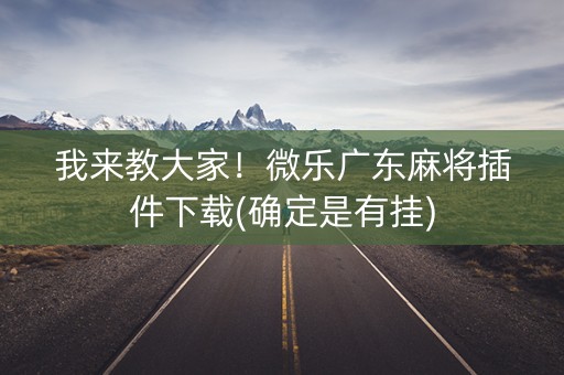 我来教大家！微乐广东麻将插件下载(确定是有挂)