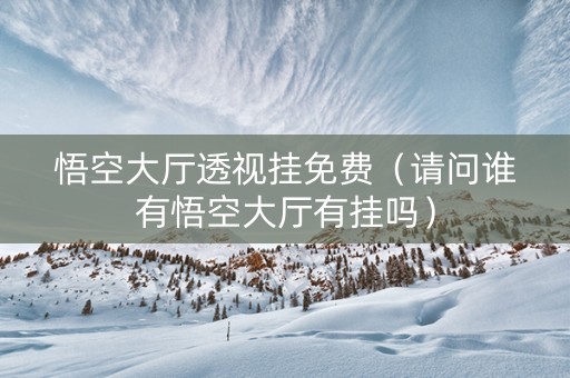 悟空大厅透视挂免费（请问谁有悟空大厅有挂吗）