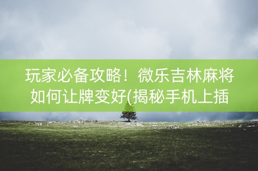 玩家必备攻略！微乐吉林麻将如何让牌变好(揭秘手机上插件免费)