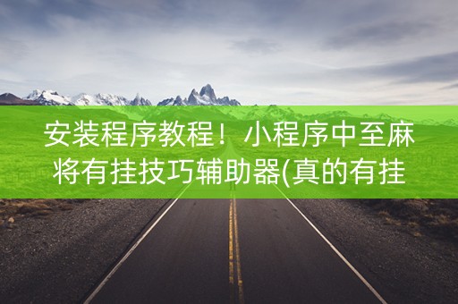 安装程序教程！小程序中至麻将有挂技巧辅助器(真的有挂)