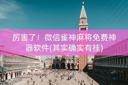 厉害了！微信雀神麻将免费神器软件(其实确实有挂)