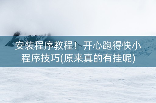 安装程序教程！开心跑得快小程序技巧(原来真的有挂呢)