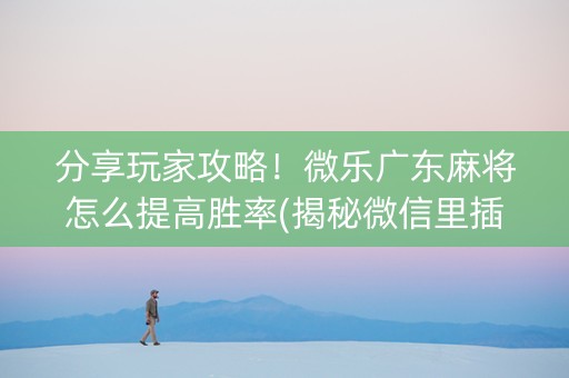 分享玩家攻略！微乐广东麻将怎么提高胜率(揭秘微信里插件下载)