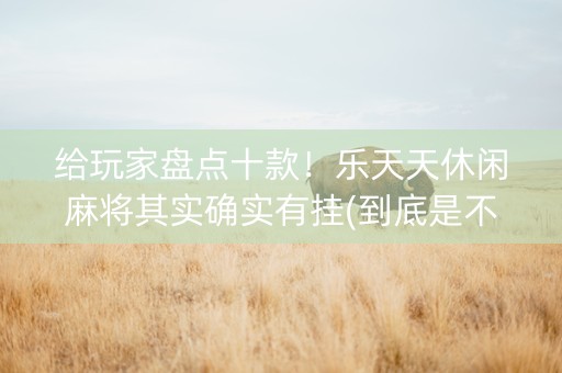 给玩家盘点十款！乐天天休闲麻将其实确实有挂(到底是不是有挂)
