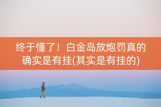 终于懂了！白金岛放炮罚真的确实是有挂(其实是有挂的)