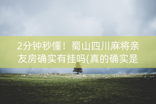 2分钟秒懂！蜀山四川麻将亲友房确实有挂吗(真的确实是有挂)