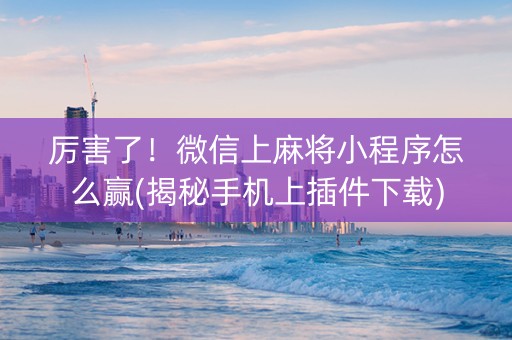 厉害了！微信上麻将小程序怎么赢(揭秘手机上插件下载)