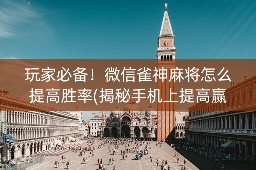 玩家必备！微信雀神麻将怎么提高胜率(揭秘手机上提高赢的概率)