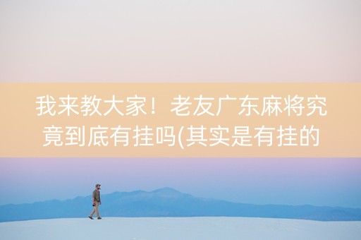 我来教大家！老友广东麻将究竟到底有挂吗(其实是有挂的)