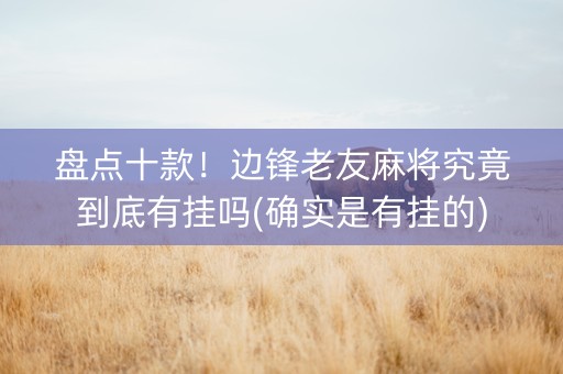 盘点十款！边锋老友麻将究竟到底有挂吗(确实是有挂的)