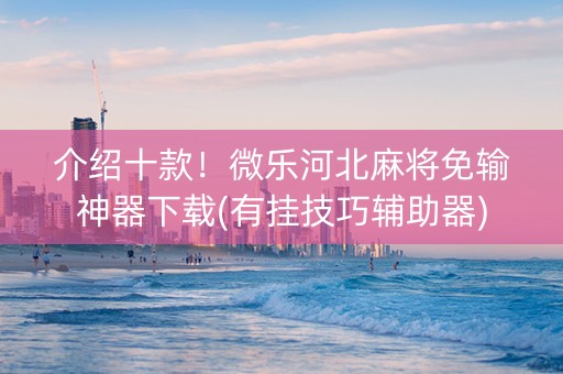 介绍十款！微乐河北麻将免输神器下载(有挂技巧辅助器)