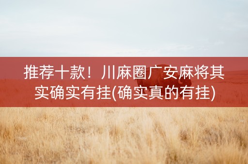 推荐十款！川麻圈广安麻将其实确实有挂(确实真的有挂)