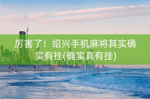 厉害了！绍兴手机麻将其实确实有挂(确实真有挂)
