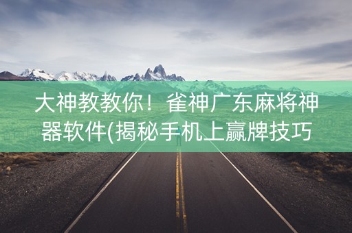 大神教教你！雀神广东麻将神器软件(揭秘手机上赢牌技巧)