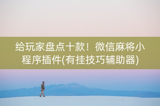 给玩家盘点十款！微信麻将小程序插件(有挂技巧辅助器)