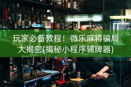 玩家必备教程！微乐麻将骗局大揭密(揭秘小程序辅牌器)