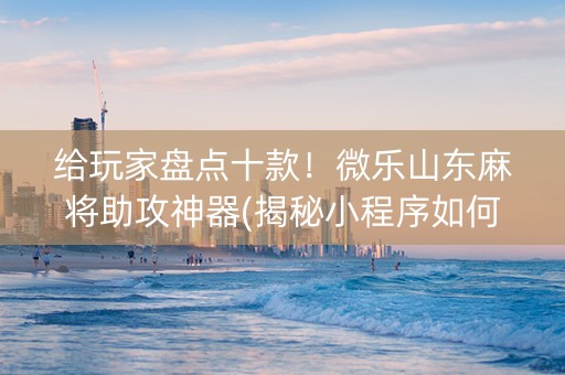 给玩家盘点十款！微乐山东麻将助攻神器(揭秘小程序如何让牌变好)