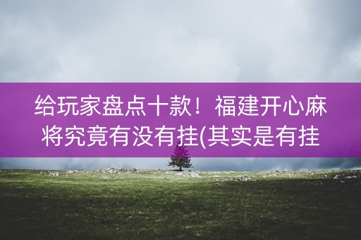 给玩家盘点十款！福建开心麻将究竟有没有挂(其实是有挂的)