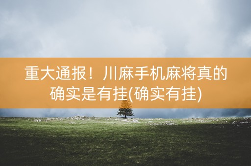 重大通报！川麻手机麻将真的确实是有挂(确实有挂)