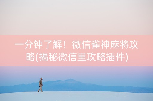 一分钟了解！微信雀神麻将攻略(揭秘微信里攻略插件)