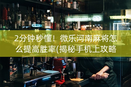 2分钟秒懂！微乐河南麻将怎么提高胜率(揭秘手机上攻略插件)