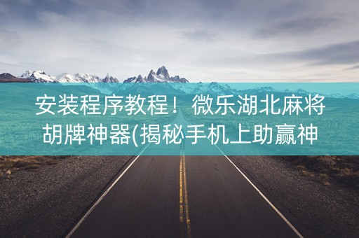安装程序教程！微乐湖北麻将胡牌神器(揭秘手机上助赢神器)