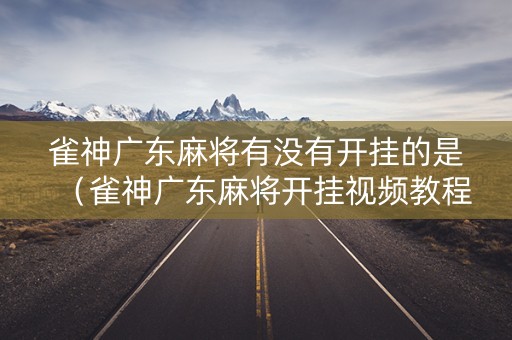 雀神广东麻将有没有开挂的是（雀神广东麻将开挂视频教程）
