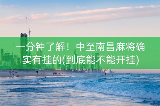 一分钟了解！中至南昌麻将确实有挂的(到底能不能开挂)