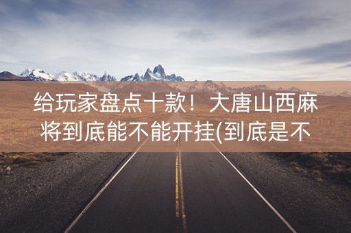 给玩家盘点十款！大唐山西麻将到底能不能开挂(到底是不是有挂)