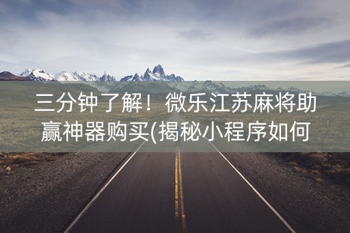 三分钟了解！微乐江苏麻将助赢神器购买(揭秘小程序如何让牌变好)
