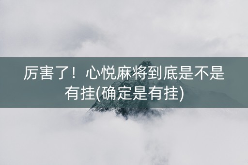 厉害了！心悦麻将到底是不是有挂(确定是有挂)