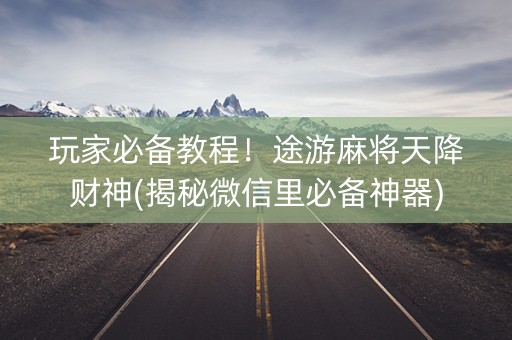 玩家必备教程！途游麻将天降财神(揭秘微信里必备神器)
