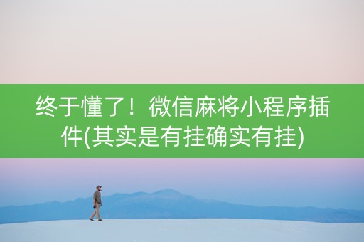 终于懂了！微信麻将小程序插件(其实是有挂确实有挂)