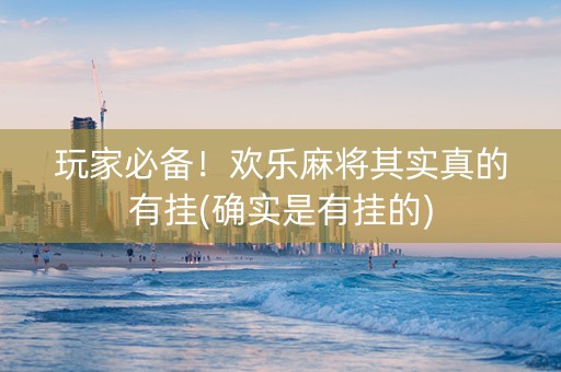 玩家必备！欢乐麻将其实真的有挂(确实是有挂的)