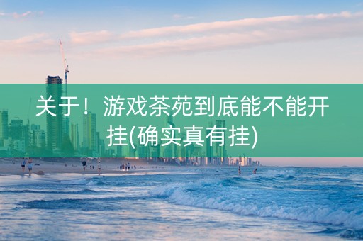 关于！游戏茶苑到底能不能开挂(确实真有挂)