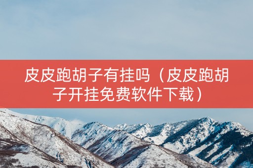 皮皮跑胡子有挂吗（皮皮跑胡子开挂免费软件下载）