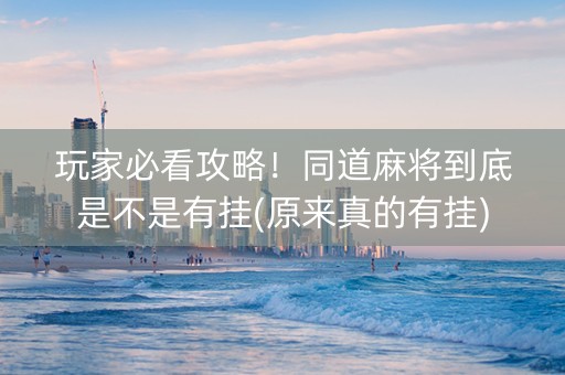 玩家必看攻略！同道麻将到底是不是有挂(原来真的有挂)